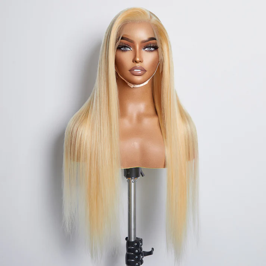 Human Hair #613 Blonde Straight 13x4 Frontal Wig